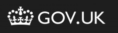 Black gov.uk banner with crown links to gov.uk website